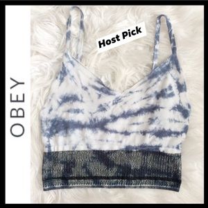 🎈SALE🎈⭐️2X HP⭐️Obey Tie Dye Knit Crop Tank